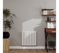 White Designer Radiator Horizontal 600×612mm Single Flat Panel - Wall/Floor Mounted for Modern Multi-Scene & Central Heating 1588 BTU