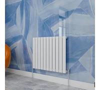 White Designer Radiator Horizontal 600×748mm Single Flat Panel - Wall/Floor Mounted for Modern Multi-Scene & Central Heating