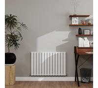 White Designer Radiator Horizontal 600×884mm Double Flat Panel - Wall/Floor Mounted for Modern Multi-Scene & Central Heating 3821 BTU