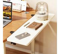 White Desk Extender Tray - 35.4" x 9.8" Clamp-On Shelf Wood Extension for Office & Home omic Keyboard Tray Workspace nizer Large Clamp-On Arm Rest