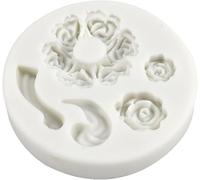 White Dessert Mold Food Grade Mini Rose Flower Teapot Mold Durable, Fondant and Gum Paste Molds,Candy Making Supplies, DIY Sugarcraft Cake Decorating Fondant Set