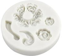 White Dessert Mold Food Grade Mini Rose Flower Teapot Mold Pastry Baking Fondant Gum Paste Molds