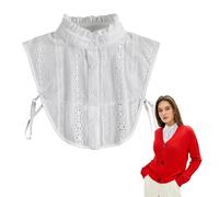 White Detachable Fake Collar for Women - Pure Cotton Faux Collar Shirt Insert, Elegant and Versatile Detachable Collars for Dresses, Sweaters, Jackets and More