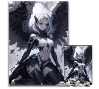 White Devil Angel 1000Piece Jigsaw Puzzles for Adults Impossible Jigsaw Puzzles for Adults Fun at Home Activities Birthday Present Travel Gifts 1000 PCS(38x26cm)