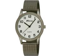 White Dial Steel Expansion Strap Gents Wrist Watch