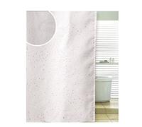 White Diamante Spiral Glitter Detail Bathroom Shower Curtain With Hooks 180cm x 180cm