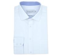 White Diamond Weave Formal Shirt with Blue Inner Contrast Double Two White 19.5 in