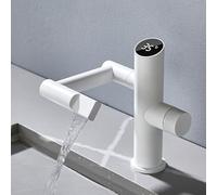 White Digital Faucet, Toilet Washstand, Universal Multi-Functional Basin, hot and Cold Water Faucet, Steel Body-Bright White Paint