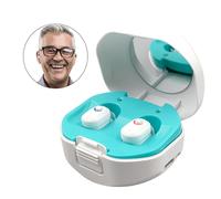(White) Digital Hearing Aids Rechargeable Lightweight Digital Hearing Aid Invisable Hearing Amplifier for Elderly with Charging Case