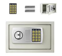 White Digital Safe Box with Digital PIN Code and 2 Keys, Safe Steel Cash 8.5L Digital Steel Safe, Electronic Security Office Home Money Cash Safety Box