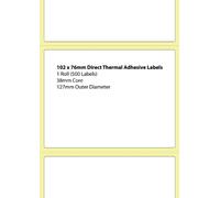 White Direct Thermal Permanent Adhesive Labels 102mm x 76mm, 1 Roll (500 Labels) 38mm Core