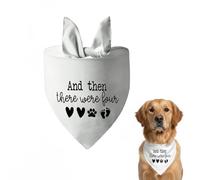 White Dog Bandana Modal Triangle Pet Neckerchief Washable Scarf Bibs Accessories for Large or Small Dogs Gender Reveal 42x42x62cm (One Size, And then there were four)