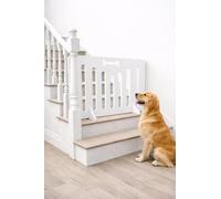 White Dog Bone Pet Gate - No-Drill See-Through Safety Barrier for Doorways & Stairs, Lightweight Portable Pet Gate with Easy Access for Dogs & Puppies (Height x Width) (60CM (H) X 70CM (W))