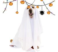 White Dog Halloween Costume | Halloween Ghost Pet Cloak,Spooky Soft Pet Clothes, Breathable Dog Costume for Outdoor Walks, Photo Props, Parties