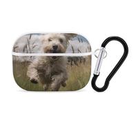 White Dog in The Field AirPod Pro Case, Anti Scratch Hard PC Cover with Keychain, AirPod Pro 2nd/1st Case Accessories for Women Men, White-Style