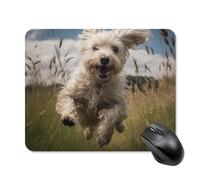 White Dog in The Field Mouse Pad Non-Slip & Waterproof Mousepad for Desk, Ultra Thin Rectangle Mouse Mat for Office, Gaming, 20 * 25cm