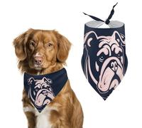 White Dog Logo Dog Bandana Triangle Dog Scarf Washable Polyester Dog Bibs Cute Pet Bandana for Medium Large Dogs Puppy and Cats