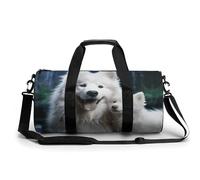 White Dog Sport Gym Duffle Travel Bag for Women Men Overnight Weekender Bag with Shoe Compartment,Wet Pocket, style, 17.7in/9in/9in