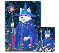 White Dog WizardJigsaw Puzzle 1000 Pieces Paper Puzzles Perfect for Family Fun on Christmas Thanksgiving Birthdays Easter 1000 PCS(38x26cm)