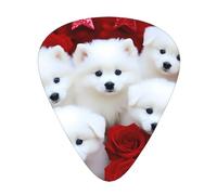White Dogs Red Roses Guitar Picks Gift Set - 12 Smooth Durable Plectrums For Acoustic, Electric & Bass Guitar, Perfect Present For Guitar Lovers & Musicians