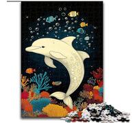 White Dolphin Puzzles for Adults Teens 1000 Pieces, Educational Games Home Decoration Birthday Present, Gifts, Wall Art (26x38cm)