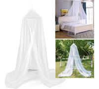 White Dome Mosquito Net Bed Canopy with Full Hanging Kit - 250cm for Children