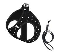 White Dot Pattern Harness Leash Set for Cat and Dog, Reflective Vest for Small Pets Walking Escape-Proof