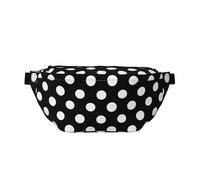 White Dot Pattern Print Bumbag Large Fanny Pack, Crossbody Waist Bag with Adjustable Strap Chest Bag for Hiking Travel Fitness and Daily Carry