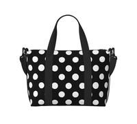 White Dot Pattern Print Foldable Travel Duffel Bags, Sports Gym Bag Outdoor Weekend Bag Crossbody Bag for Air, Travel Holdall, Fitness, Short Breaks for Women Men