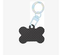White Dot Pattern Printing Acrylic Dog Bone Ornament,Dog Tags Personalized Pet Ornament, Key Chain Bone Shaped Id Tags