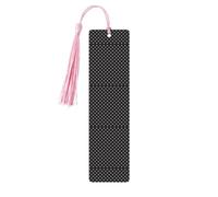 White Dot Pattern Wooden Bookmark Craft Hanging Tags Ornaments Rectangular Bookmarks with Holes and Ropes