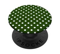 White Dots on Green Dotted Pattern Polka Dot Design #556 PopSockets Swappable PopGrip