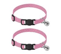 White Dots Pink Cat Bell Collar 2 Pack Cats Collar Adjustable 10.6 to 17.1 Inches