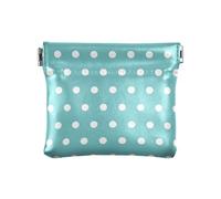 White Dots Polka Teal Coin Pouch for Women, Small Leather Coin Purse, Women Wallet Small, White Dots Polka Teal, 4.33x3.74In, White Dots Polka Teal
