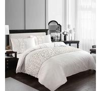 (White, Double) Diamond Lace Aurora Luxury Bedding Duvet Set