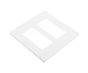 White Double Gang Wall Plate for Rocker Switches, PC | Screwless Hidden Fixings, Smooth Polished Finish, Decorator Outlets, Quick Upgrade for Home Decor