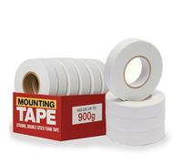 White Double Sided Foam Tape 10 Rolls Strong Mounting Heavy Duty Multipurpose Adhesive DIY 18mm x 2m Sticky Tape for DIY Craft Gift Photo Albums Documents Wallpaper Card Making Crafting Secure Bonding