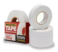 White Double Sided Foam Tape 5 Rolls Strong Mounting Heavy Duty Multipurpose Adhesive DIY 18mm x 2m Sticky Tape for DIY Craft Gift Photo Albums Documents Wallpaper Card Making Crafting Secure Bonding
