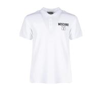 White Double Smile Polo T-shirt- male- Moschino- Polo Shirts- White- M- Tops M