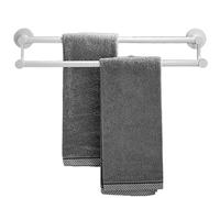 White Double Towel Rail, Round Towel Bar, Stainless Steel Towel Rack, Towel Holder Wall Mounted with Screws for Bathroom Hardware and Kitchen (Size : 60cm)