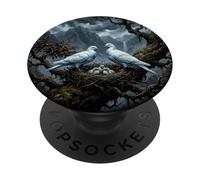 White Dove Bird Watcher Symbol Love Peace + Freedom PopSockets Adhesive PopGrip