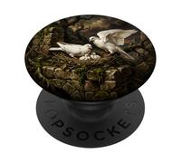 White Dove Bird Watcher Symbol Love Peace + Freedom PopSockets Adhesive PopGrip