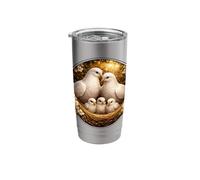 White Dove Bird Watcher Symbol Love Peace + Freedom Stainless Steel Insulated Tumbler