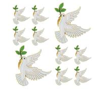 White Dove Brooch Pins 10pcs Zinc Alloy for Women and Suits | Artistic Peace Symbol, Refined Finish, Awareness Events and Celebrations, Comfortable Fit, Office Ready