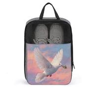 White Dove Carrying an Olive Branch Flying Shoe Bag for Travel Daily Use Anti-dust Storage Carrier Golf Shoe Pouch