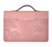 White Dove Designs Bible Cover-Debossed w/Weave Pattern-Love-Pink-XLG