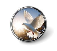 White Dove Flying Brooch Pins Lapel Pins for Men Women Badge Button Cover Decorative Jewelry Charms for Hats Bags Backpacks Suits Shirts Scarves Clothing Accessories Banquet Wedding Gift