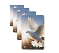 White Dove Flying In The Sun Car Air Fresheners 4 Pcs Funny Hanging Car Air Fresheners Cute Long Lasting Scented Mirror Hanging Decoration Ornaments Gift For Men Women Rectangle