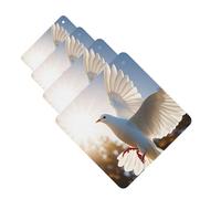 White Dove Flying In The Sun Car Air Fresheners 4 Pcs Funny Hanging Car Air Fresheners Cute Long Lasting Scented Mirror Hanging Decoration Ornaments Gift For Men Women Square