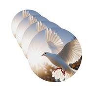White Dove Flying In The Sun Car Air Fresheners 4 Pcs Funny Hanging Car Air Fresheners Cute Long Lasting Scented Mirror Hanging Decoration Ornaments Gift For Men Women Round Shape